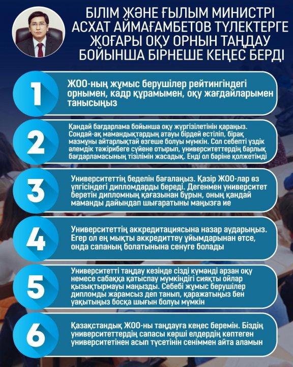 Жоғарғы оқу орнын таңдау бойынша кеңес